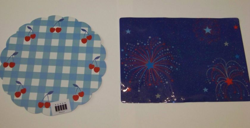 4th of July Patriotic Vinyl Placemats 2 Styles UPic NWT  