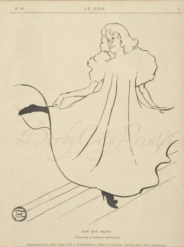 Toulouse LAUTREC Linen Backed ORIGINAL 1895 Lithograph, Print, Miss 