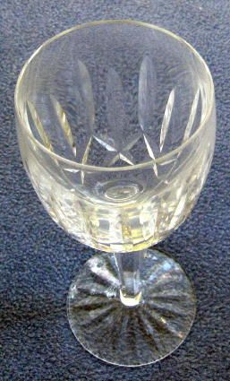 Set of TWO Waterford Crystal Kildare Claret Wine Goblets Ray Cut Foot 