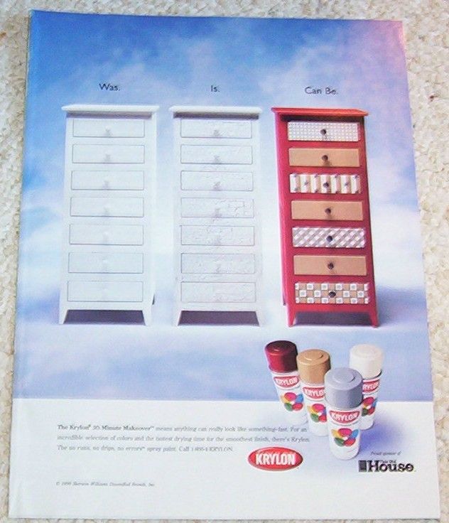 1999 Krylon Spray Paint Vintage Advertising 1 PAGE AD  