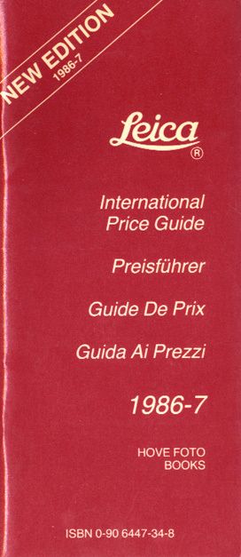 Leica International Price Guide 3rd Intl. Ed. 1986 87  