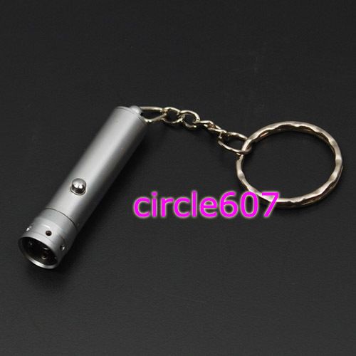 Mini UV LED Flashlight Torch Lamp Light Keyring+Battery  