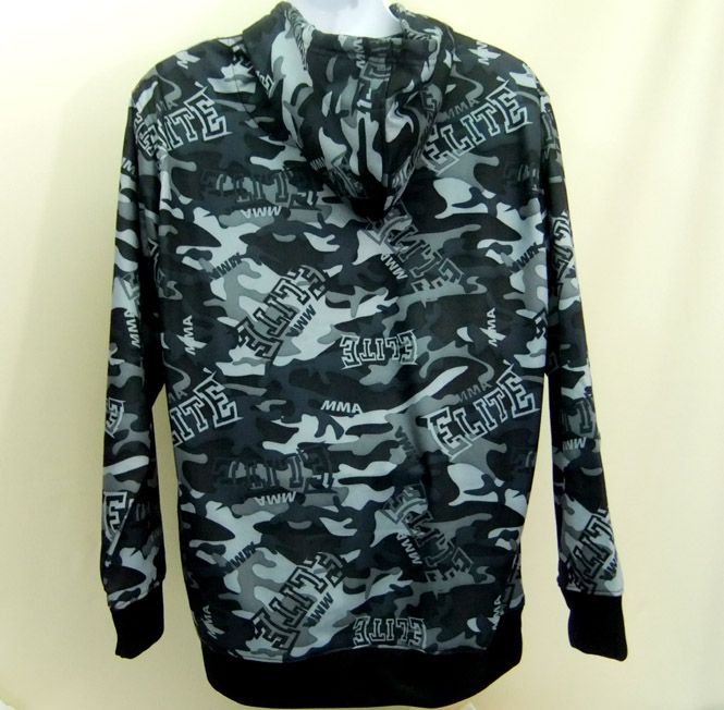 Mens MMA Elite UFC Pullover Hoodie Siberian Camo L  