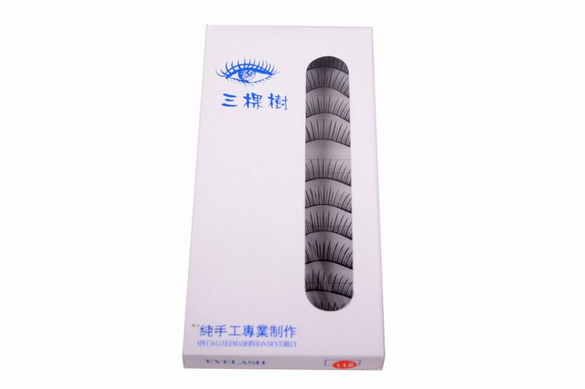 LONG THICK BLACK FALSE EYELASHES EYE LASHES MAKE UP 10 PAIRS f6  