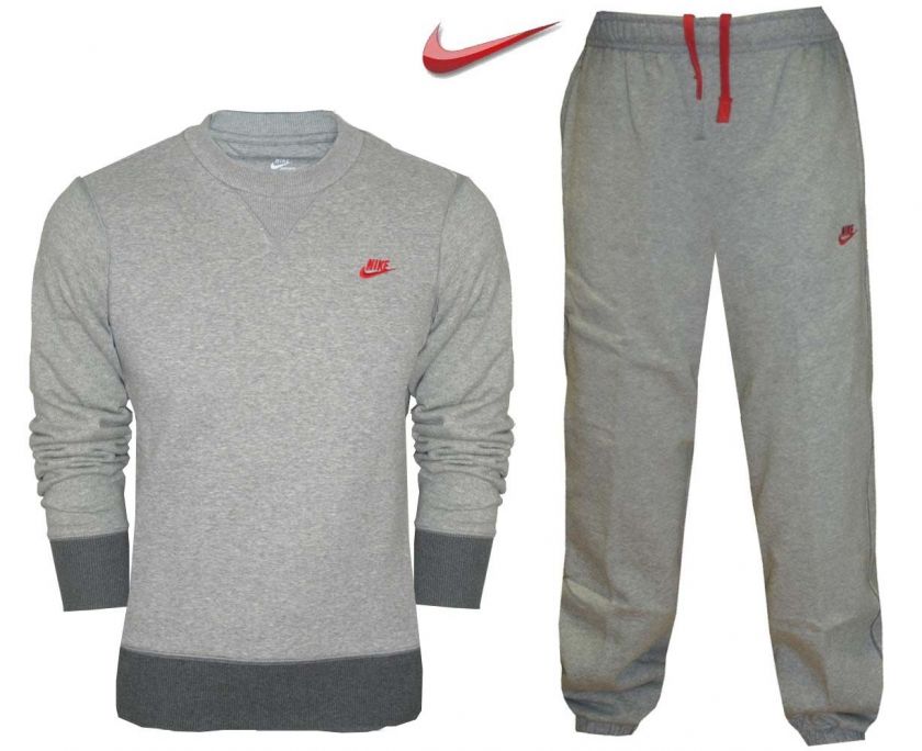 NEW MENS NIKE FLEECE TRACKSUIT overhead sweat JOG JOGGING SUIT SIZE S 