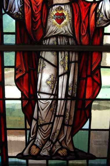 Stained Glass Window Sacred Heart of Jesus +  