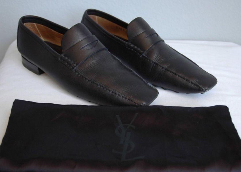 YVES SAINT LAURENT Mens Penny Loafer Driving Shoe 41  