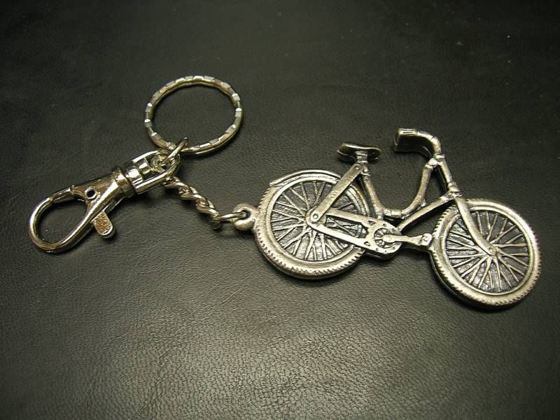 Pewter Ladies Bicycle Keychain XX 8  