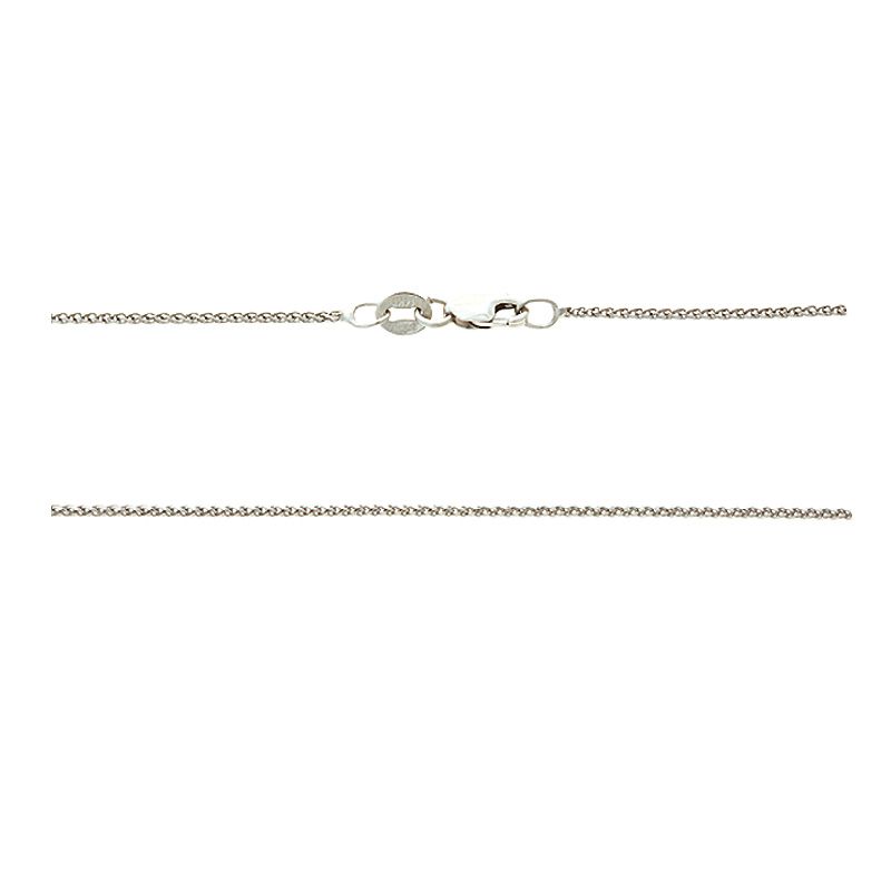 14KT WHITE GOLD   20 1.0 MM. ROUND WHEAT NECKLACE CHAIN  