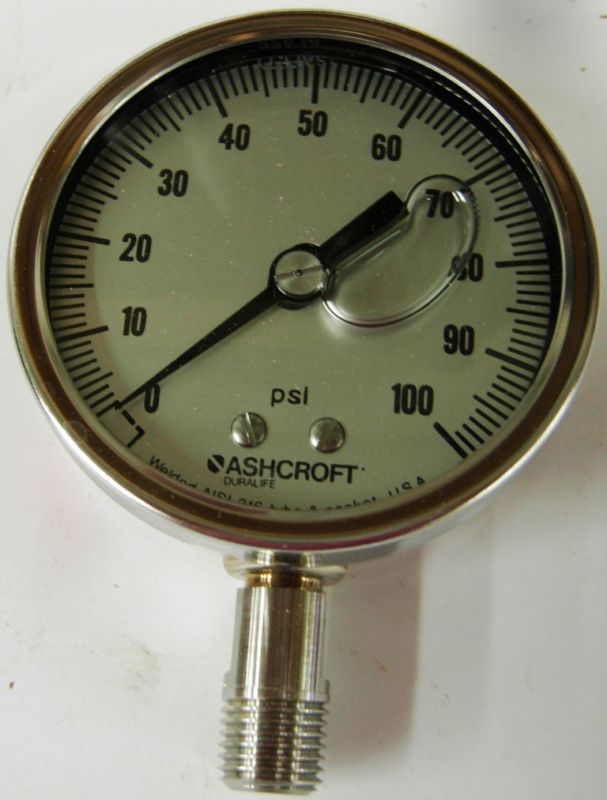 ASHCROFT INDUSTRIAL DURALIFE GAUGE 25 1009 SWL 02L 100  