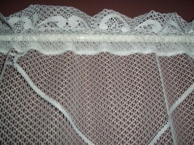 WHITE LACE VALANCE TIER DESIGN KITCHEN 60 X 30 WVLF314  