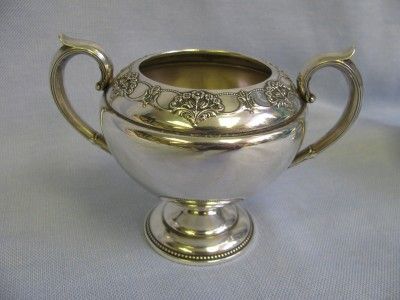 International Silver Co. Queens Lace STERLING Cream & Sugar  