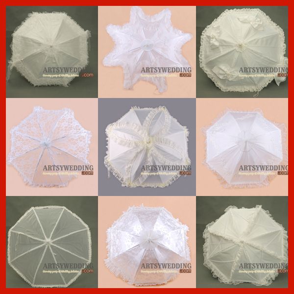 10 Colors Handmade Embroidery Lace Pure Cotton Wedding Bridal Umbrella 