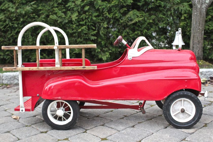 Vintage Fire Truck Metal Pedal Car Product Image