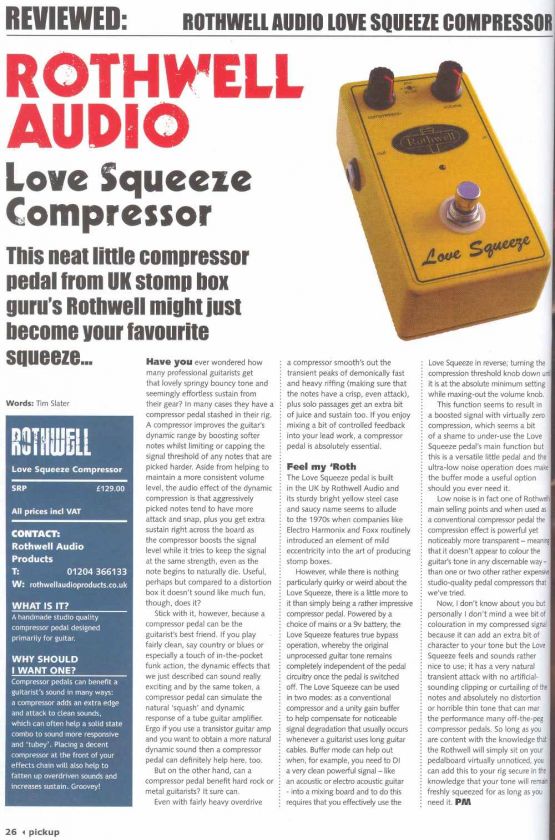 ROTHWELL LOVE SQUEEZE COMPRESSOR PEDAL MADE IN ENGLAND  