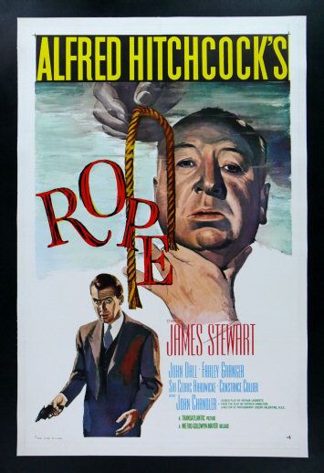 ROPE * 1SH ORIG MOVIE POSTER ALFRED HITCHCOCK 1958R  