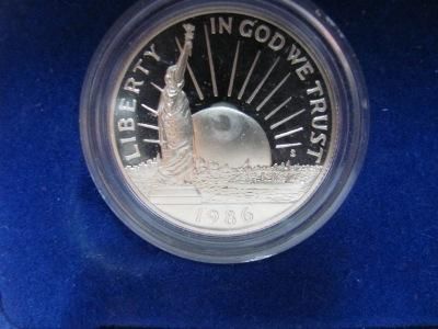 1986 S United States US Liberty Ellis Island Half & One Dollar Silver 