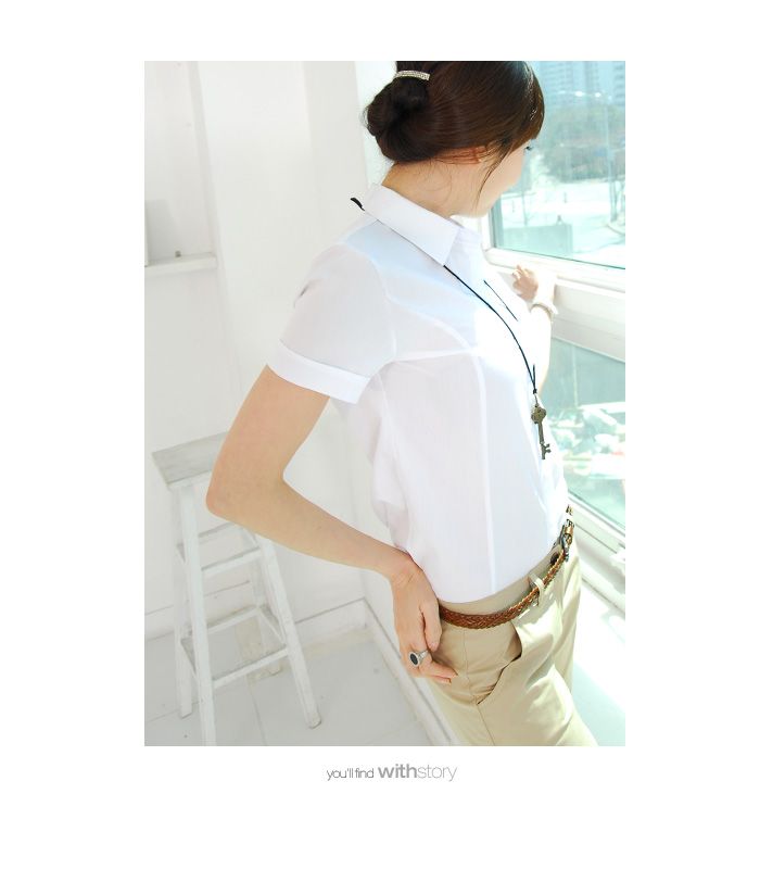 Basic Shirt blouse, Woman, Korea, Chic, A011289  