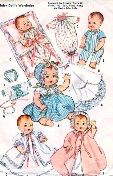   11 12 TINY TEARS, BETSY WETSY BABY DOLL CLOTHES PATTERN 2261  