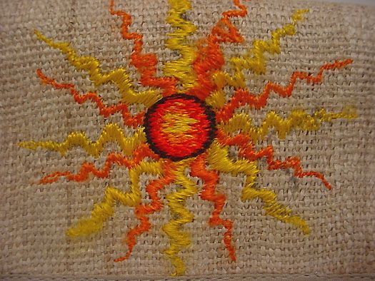 strong durable 3 fold HEMP WALLET ~ beautiful sun art  