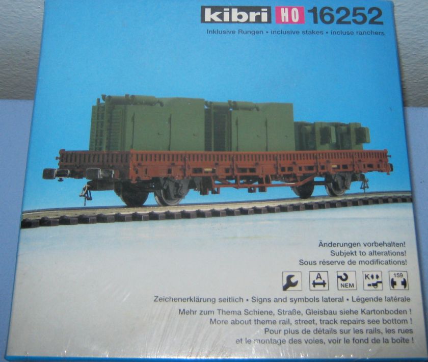 Kibri 16252 HO Scale Flat Wagon w/ Large machine parts  