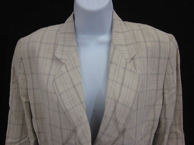 CERRUTI 1881 Cream Plaid Lightweight Blazer Jacket 38  