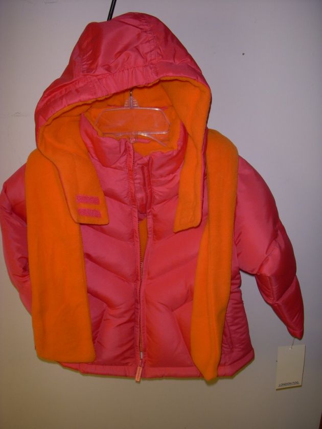 NWT LONDON FOG GIRLS JACKETS/HOOD PINK/HOTPINK 4 & 4T  