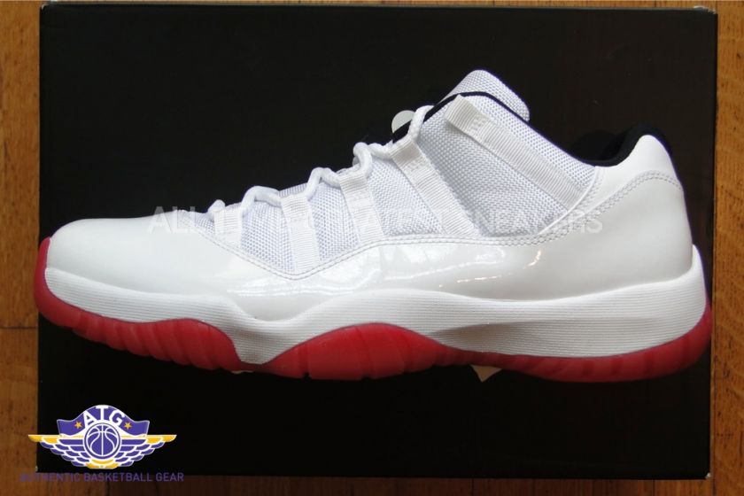 AIR JORDAN XI LOW PATENT WHITE RED 2012 Size 11.5  