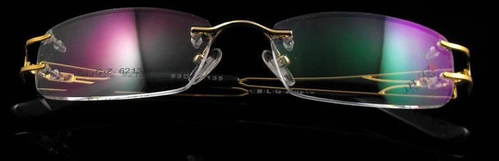 crystal gold rimless womans optical eyeglasses frame  