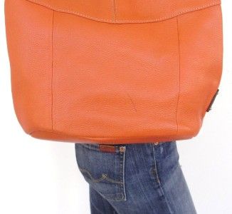 TIGNANELLO~ORANGE~PEBBLED LEATHER~3 COMPARTMENT~HOBO BAG + WALLET 