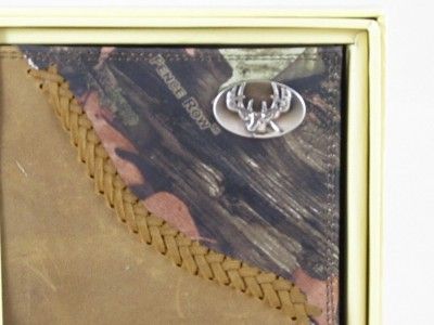 DEER Fence Row Camo LEATHER WALLET Bifold Billfold NEW  