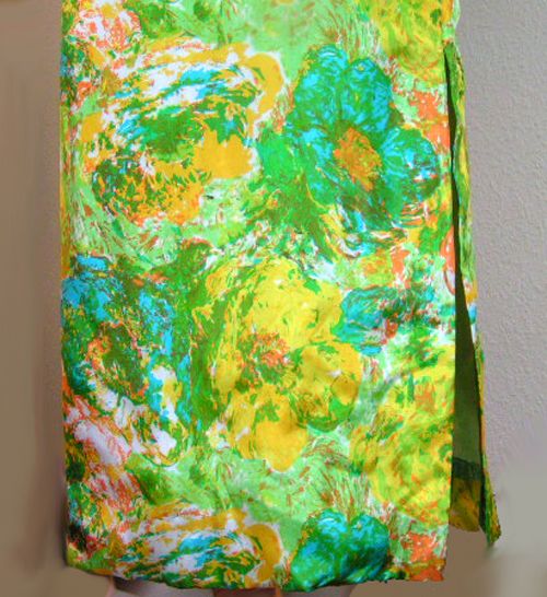 VINTAGE MARDI GRAS 50s Colorful Artistic DRESS GOWN 10  