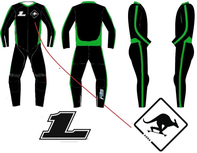 Downhill Skateboarding Suit Sketch   Finish Product in matte black 
