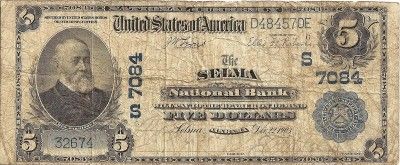 RARE $5 1902 The Selma National Bank Alabama Fr 598 Charter S 7084 