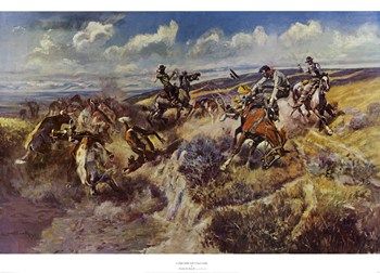   And A Loose Latigo by Charles M. Russell LARGE ANIMALS SCENIC  