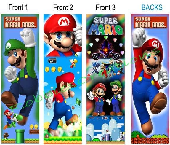 SUPER MARIO BROS Brothers BOOKMARK Birthday party Favor  