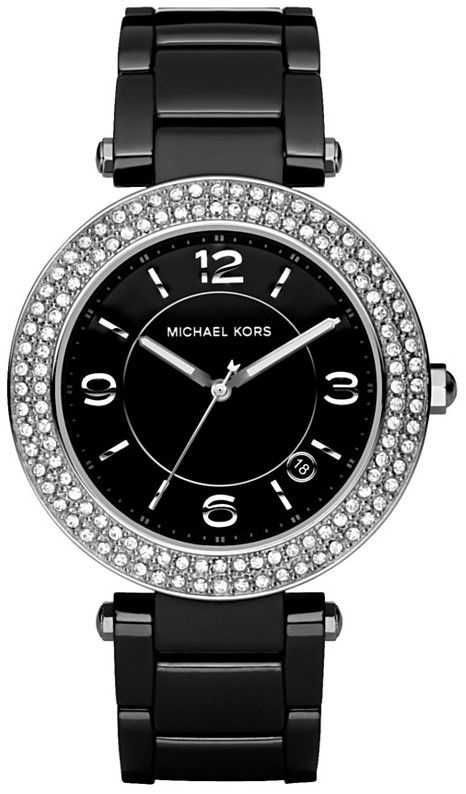 RELOJ CRISTALINO DE CERÁMICA MK5309 DE GLITZ NEGRA DE MICHAEL KORS