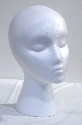 STYROFOAM HEAD WIG HEAD MANNEQUIN WIG STAND WITH FACE  