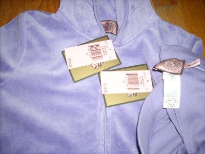 NWT $256 Juicy Couture Her Majesty Hyacinth Velour Hoody Pants 