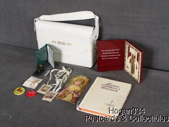 Vintage First Communion Purse Pins Mass Book Scapular  