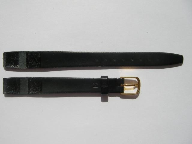 Hirsch black leather quality calf watch band 12 mm  