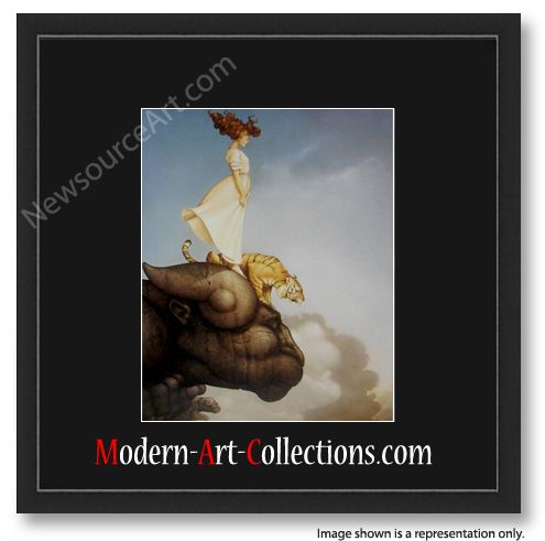 16x16 Michael Parkes, Sky Meditation S/Mat Blk FRAMED  