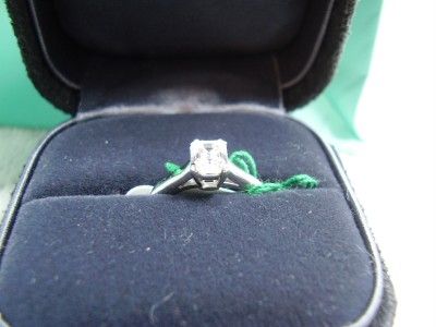 Tiffany Platinum Emerald Cut Solitaire .62 Diamond Ring  