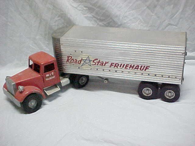   MIC Road Star Fruehauf Tractor Trailer Semi Truck 1950s Vintage  