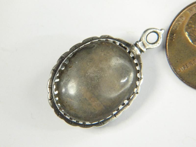 ANTIQUE ENGLISH C17th SILVER CRYSTAL AMULET CHARM  