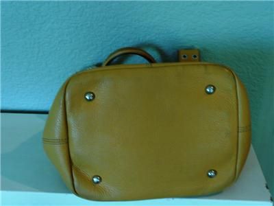 TIGNANELLO PEBBLED LEATHER HANDBAG PERFECT 10 FRENCH TOTE YELLOW 