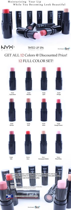 12 NYX TINTED LIP SPA 12 FULL COLOR SET  