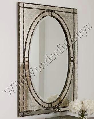 HORCHOW Earnestine Beaded Rectangle FLOOR MIRROR Wall  