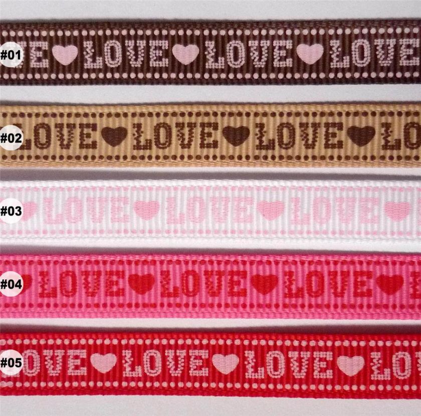 mixed love valentine Grosgrain RIBBON lot 5 yards  