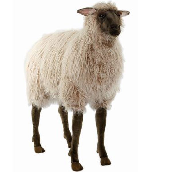 Life Size Brown Sheep Toy by Hansa, 41 long  